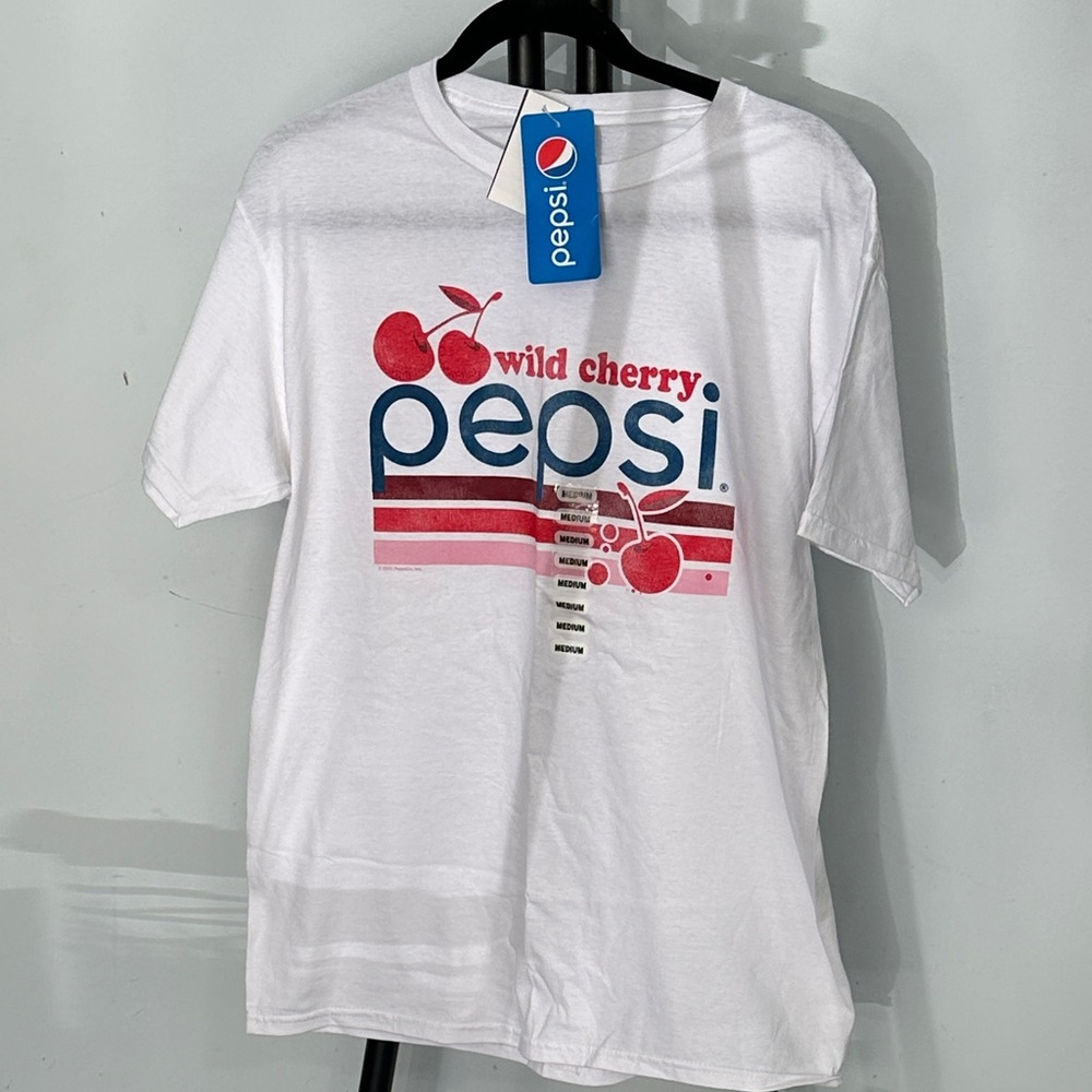 Pepsi Wild Cherry Logo Tee in Medium Red and Blue